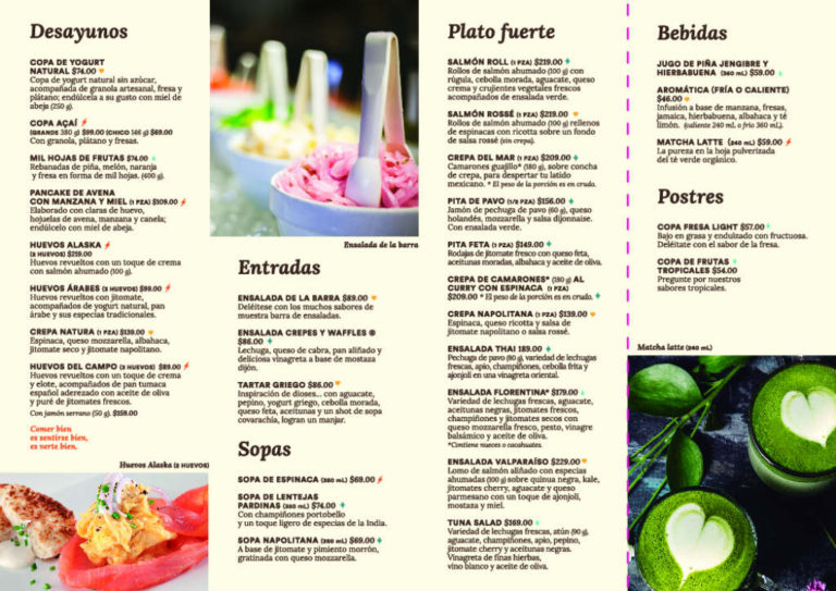 Crepes y Waffles ofrece un menú nutritivo y saludable.